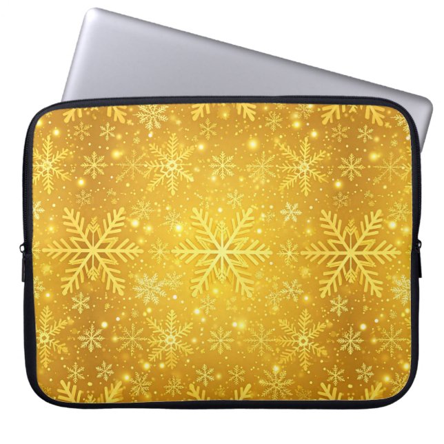Housse Pour Ordinateur Portable Neige dorée (Devant)