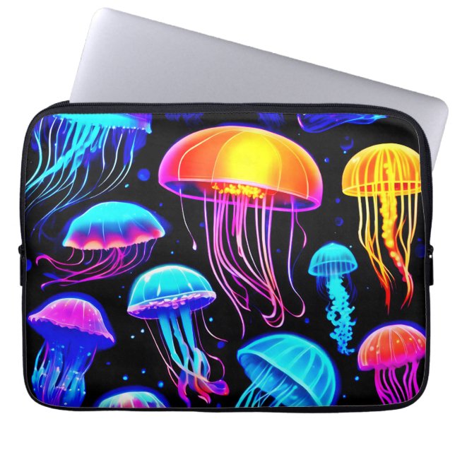 Housse Pour Ordinateur Portable Neon Jellyfish (Devant)