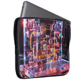 Housse Pour Ordinateur Portable Neon Laptop Circuits Art numérique (Devant droit)