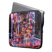 Housse Pour Ordinateur Portable Neon Laptop Circuits Art numérique (devant gauche)