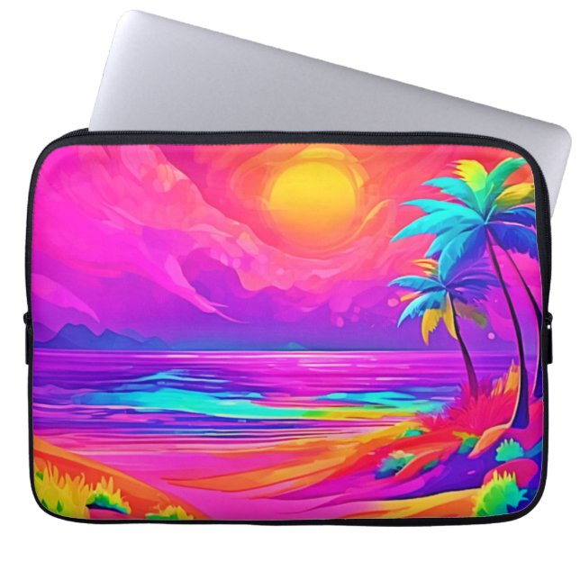 Housse Pour Ordinateur Portable Neon Sun & Beach Bliss (Devant)