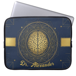 Housse Pour Ordinateur Portable Neurologie Élégante Or Anatomie du Cerveau | Profe
