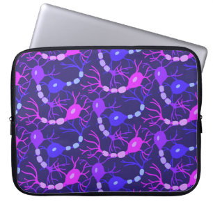 Housse Pour Ordinateur Portable Neurones Connectés Néon Violet