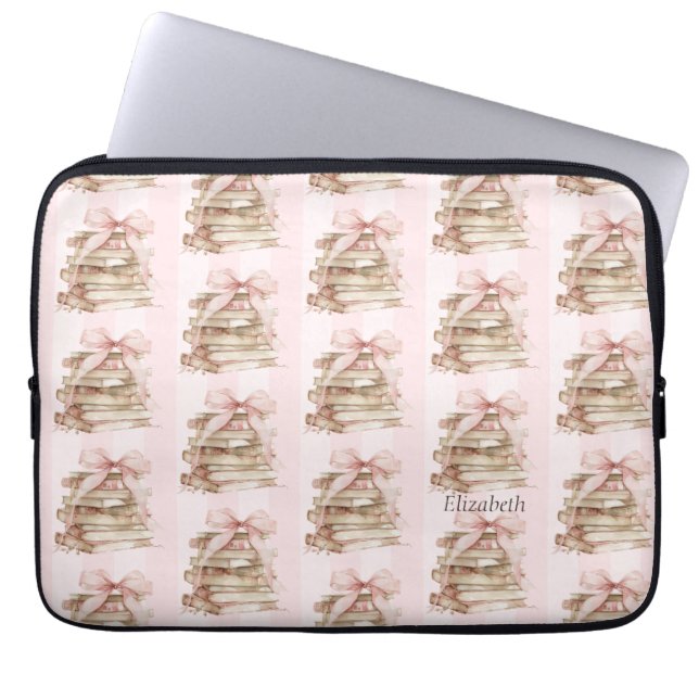 Housse Pour Ordinateur Portable New Chapter Pink Bow Stripes (Devant)