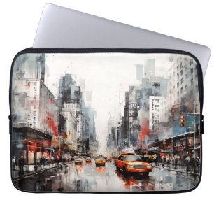 Housse Pour Ordinateur Portable New York, paysage peint.