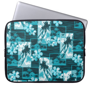 Housse Pour Ordinateur Portable Niihau Island Plumeria hawaïenne et Palm Tree