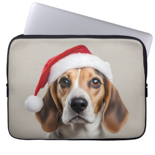 Housse Pour Ordinateur Portable Noël beagle