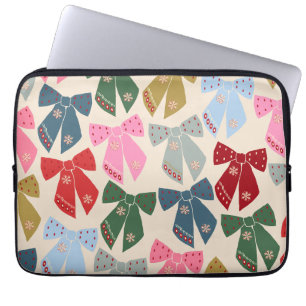 Housse Pour Ordinateur Portable Noël Bows Coquette