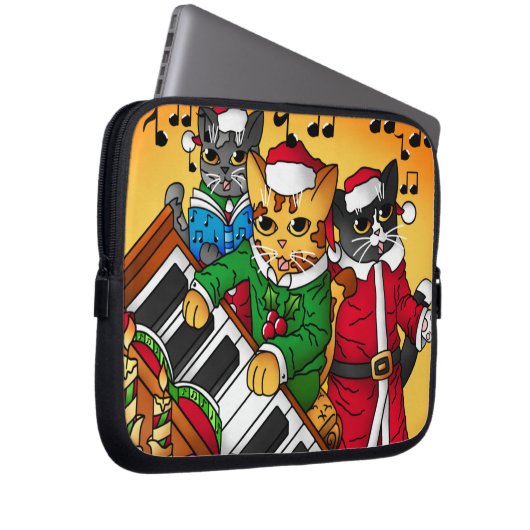 Housse Pour Ordinateur Portable Noël Carol Cats (Devant droit)