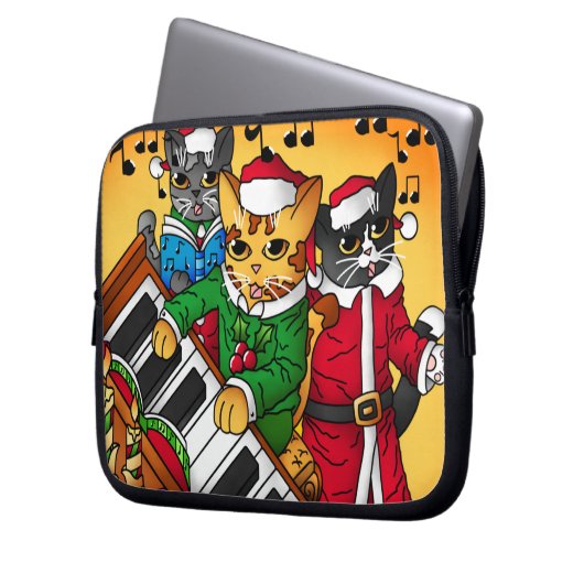 Housse Pour Ordinateur Portable Noël Carol Cats (devant gauche)