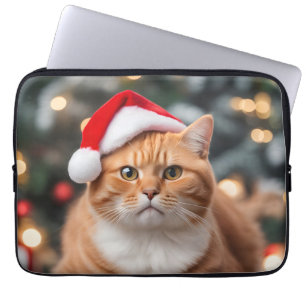 Housse Pour Ordinateur Portable Noël Ginger British Shorthair