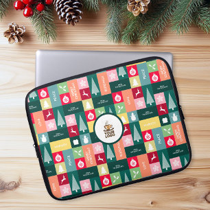 Housse Pour Ordinateur Portable Noël Joyeuses Fêtes Moderne Nom d'entreprise