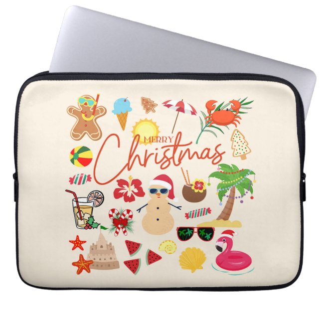 Housse Pour Ordinateur Portable Noël tropical (Devant)