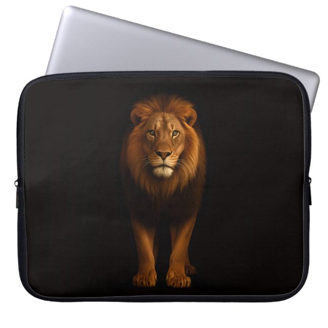Housse pour ordinateur portable Noir 4 Luxe, Lion  (Devant)