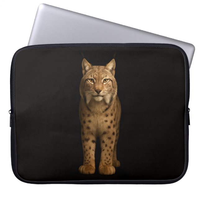 Housse pour ordinateur portable Noir 4 Luxe, Lynx  (Devant)