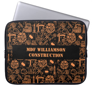 Housse Pour Ordinateur Portable Noir et marron Architectural Blueprint Engineer
