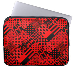Housse Pour Ordinateur Portable Noir rouge Motif mélangé conception de la patchwor