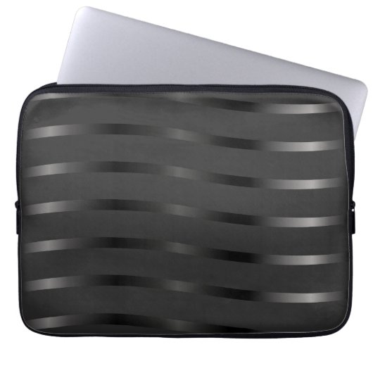 Housse Pour Ordinateur Portable Noir sur le noir (Devant)