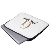 Housse Pour Ordinateur Portable nom cadeau bébé monogramme unisex personnalisation (Devant bas)