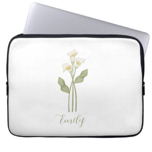 Housse Pour Ordinateur Portable Nom de fleur sauvage personnalisé