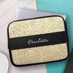 Housse Pour Ordinateur Portable Nom de la Parties scintillant de luxe Sparkle Gold<br><div class="desc">Sparkle Gold Parties scintillant Nom Portable Sleeve</div>