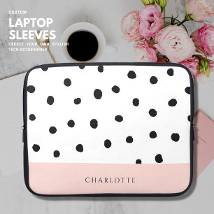 Housse Pour Ordinateur Portable Nom du monogramme de jeton simple et moderne