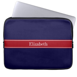 Housse Pour Ordinateur Portable Nom du ruban rouge de la canneberge bleue de la ma