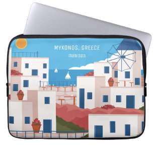 Housse Pour Ordinateur Portable Nom et texte personnalisés Mykonos Grèce