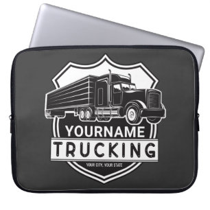 Housse Pour Ordinateur Portable NOM personnalisé Camions Big Rig Semi Trucker