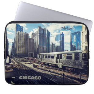 Housse Pour Ordinateur Portable Nom personnalisé Chicago USA