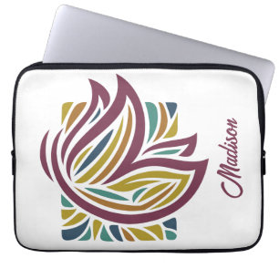 Housse Pour Ordinateur Portable Nom personnalisé du papillon stylisé