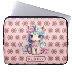 Housse Pour Ordinateur Portable Nom personnalisé Fairy Baby Unicorn Sparkling