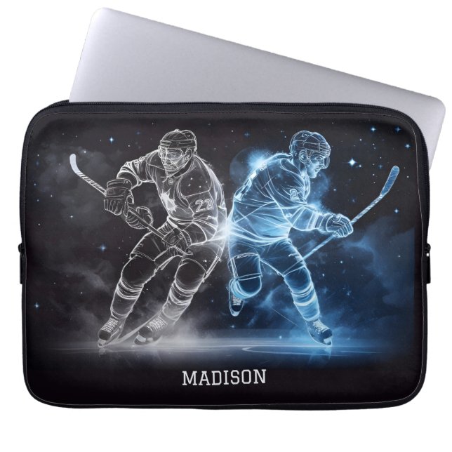 Housse Pour Ordinateur Portable Nom personnalisé Hockey sur glace (Devant)