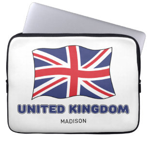 Housse Pour Ordinateur Portable Nom personnalisé Indicateur Royaume-Uni
