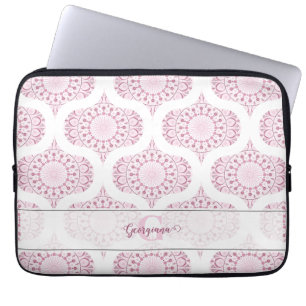 Housse Pour Ordinateur Portable Nom personnalisé Joli rose les années 70 Confetti