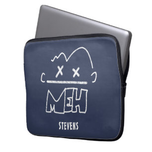 Housse Pour Ordinateur Portable Nom personnalisé Meh Funny Face Emoji