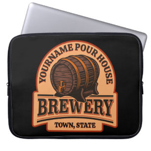 Housse Pour Ordinateur Portable NOM PERSONNALISÉ Old Oak Barrel Beer Keg Brasserie