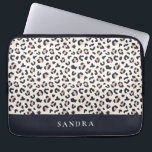 Housse Pour Ordinateur Portable Nom personnalisé rose Empreinte de léopard<br><div class="desc">Manche Empreinte de léopard de portable de nom personnalisé rose.</div>