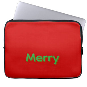 Housse Pour Ordinateur Portable Nom vert joyeux sur fond rouge
