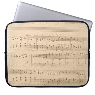 Housse Pour Ordinateur Portable notes de musique beige vintage
