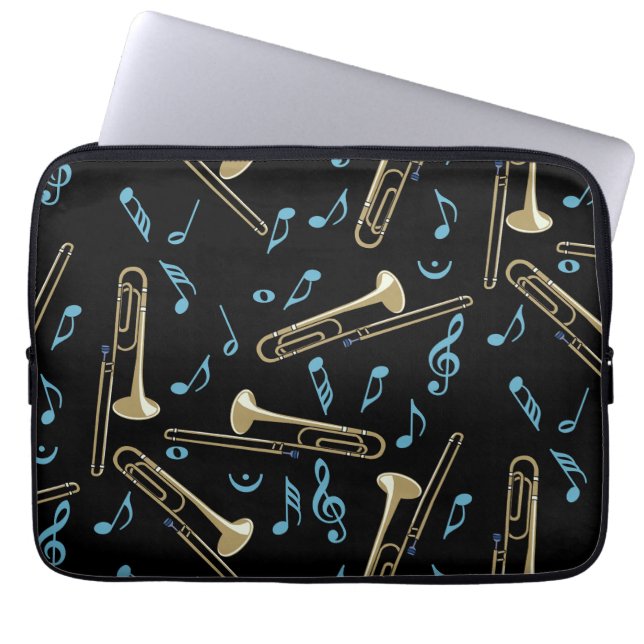Housse Pour Ordinateur Portable Notes de musique Trombone (Devant)