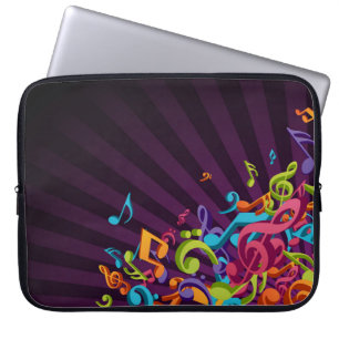 Housse Pour Ordinateur Portable Notes musicales Abstraites Arrière - plan Portabl