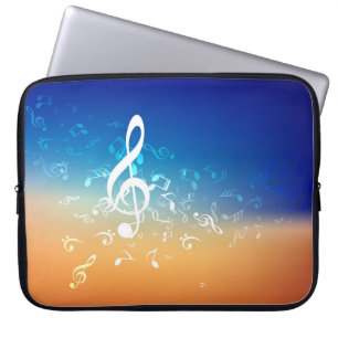 Housse Pour Ordinateur Portable Notes musicales Abstraites Arrière - plan Portable
