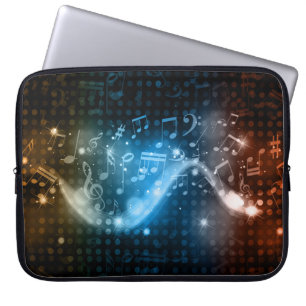 Housse Pour Ordinateur Portable Notes musicales Abstraites Arrière - plan Portable