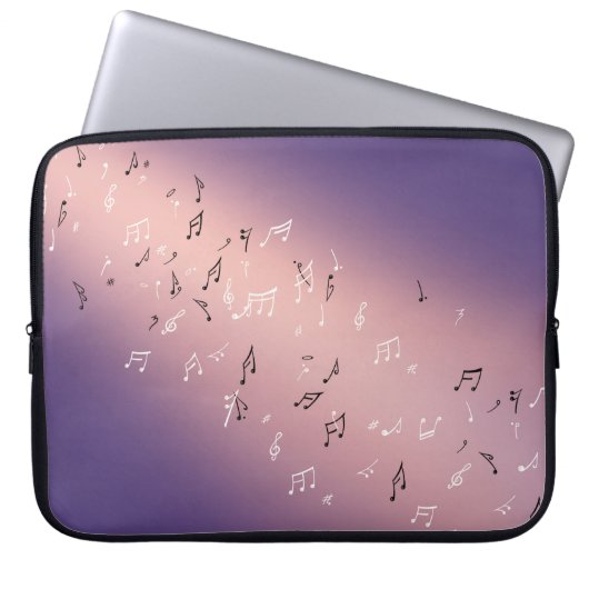 Housse Pour Ordinateur Portable Notes musicales Lilac Moon (Devant)