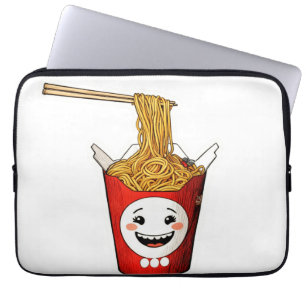 Housse Pour Ordinateur Portable Nouilles souriantes