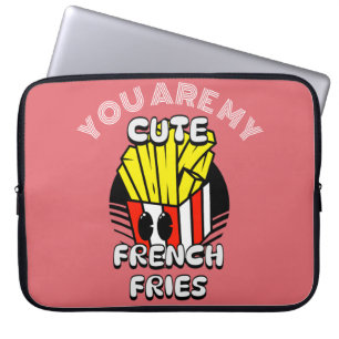 Housse Pour Ordinateur Portable Nourriture, mignonnes frites, Fry Day personnalise