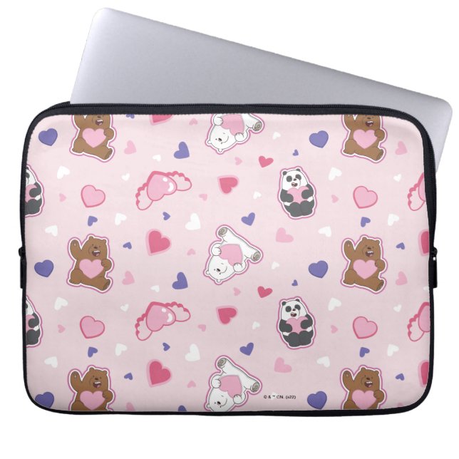 Housse Pour Ordinateur Portable Nous les ours nus - Valentine Hearts Motif (Devant)