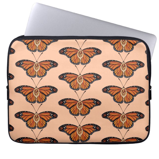 Housse Pour Ordinateur Portable Novembre Citrine Monarch Papillon Motif Design (Devant)