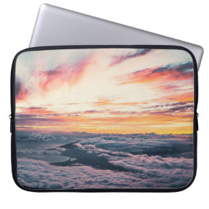 HOUSSE POUR ORDINATEUR PORTABLE NUAGES BLANCS À L'HEURE D'OR